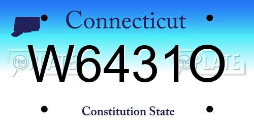 W6431O Connecticut License Plate