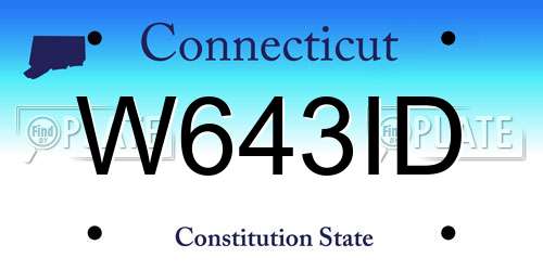 W643ID Connecticut License Plate