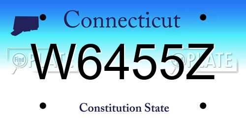 W6455Z Connecticut License Plate