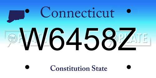 W6458Z Connecticut License Plate