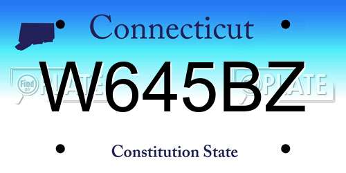 W645BZ Connecticut License Plate