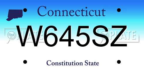 W645SZ Connecticut License Plate