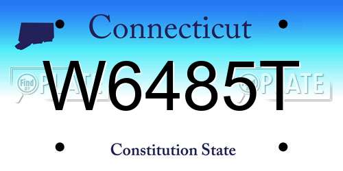 W6485T Connecticut License Plate