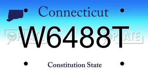 W6488T Connecticut License Plate