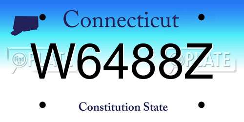 W6488Z Connecticut License Plate