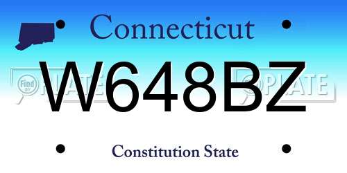 W648BZ Connecticut License Plate