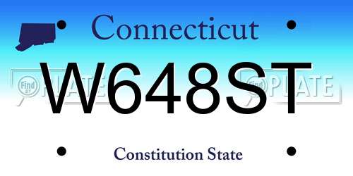 W648ST Connecticut License Plate