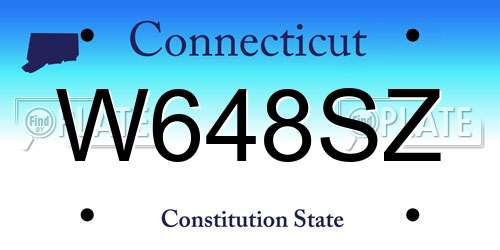 W648SZ Connecticut License Plate