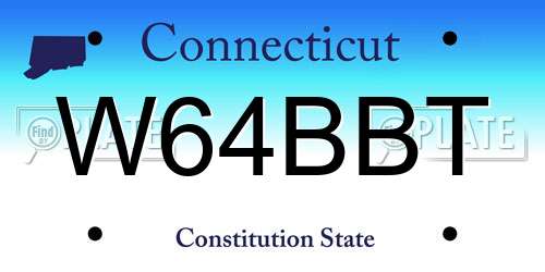 W64BBT Connecticut License Plate