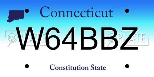 W64BBZ Connecticut License Plate