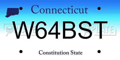 W64BST Connecticut License Plate