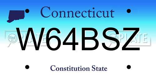 W64BSZ Connecticut License Plate