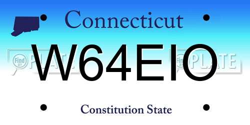 W64EIO Connecticut License Plate