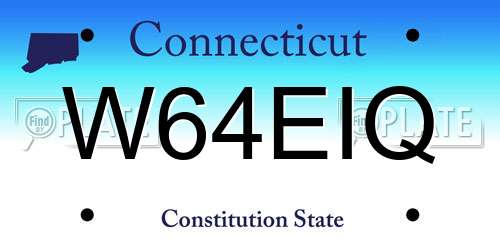 W64EIQ Connecticut License Plate