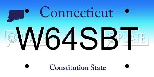 W64SBT Connecticut License Plate
