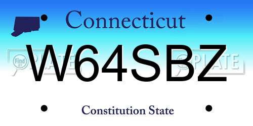 W64SBZ Connecticut License Plate