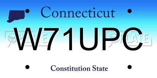 W71UPC Connecticut License Plate