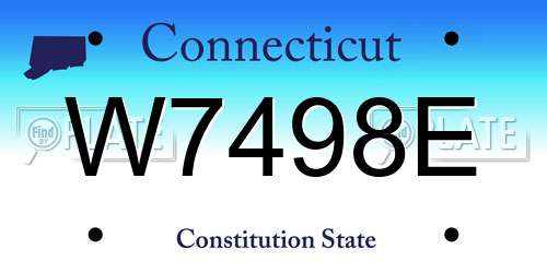 W7498E Connecticut License Plate