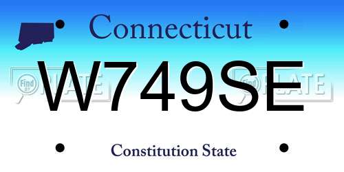 W749SE Connecticut License Plate