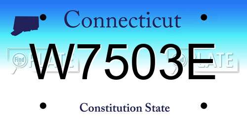 W7503E Connecticut License Plate
