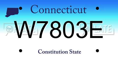 W7803E Connecticut License Plate
