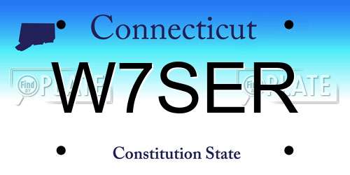 W7SER Connecticut License Plate