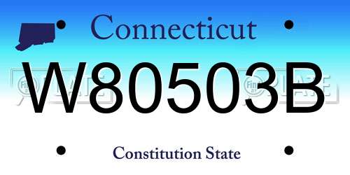 W80503B Connecticut License Plate