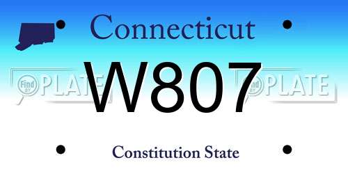W807 Connecticut License Plate