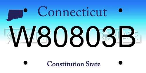 W80803B Connecticut License Plate