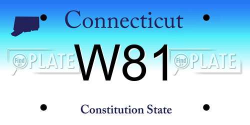 W81 Connecticut License Plate