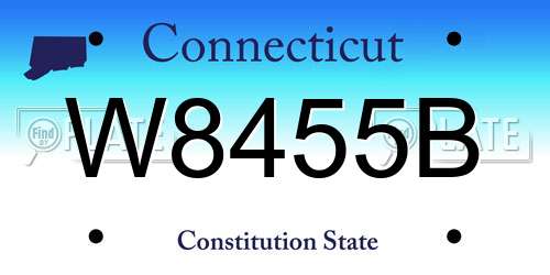 W8455B Connecticut License Plate