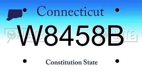 W8458B Connecticut License Plate