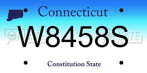 W8458S Connecticut License Plate