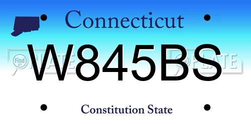 W845BS Connecticut License Plate
