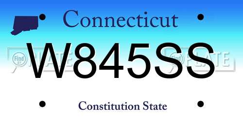 W845SS Connecticut License Plate