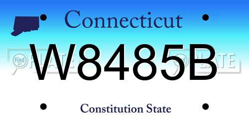 W8485B Connecticut License Plate