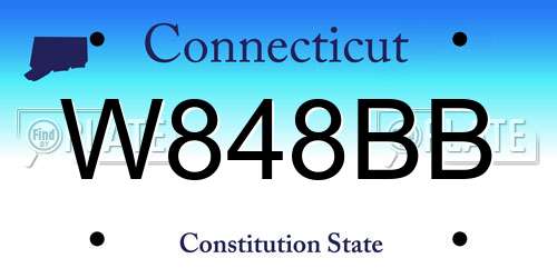 W848BB Connecticut License Plate