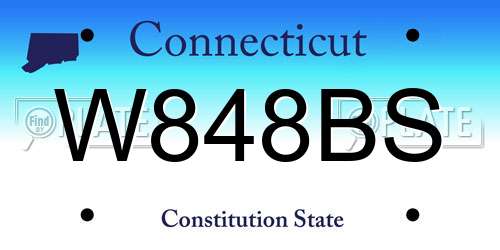 W848BS Connecticut License Plate