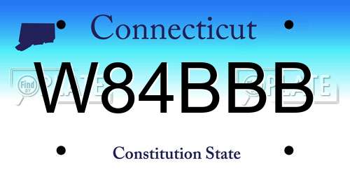 W84BBB Connecticut License Plate
