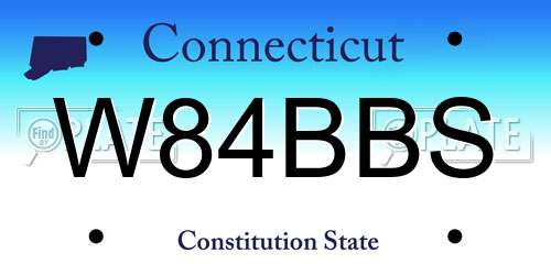 W84BBS Connecticut License Plate