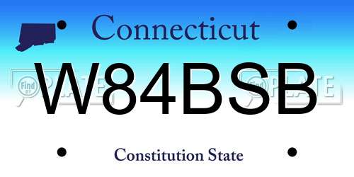 W84BSB Connecticut License Plate