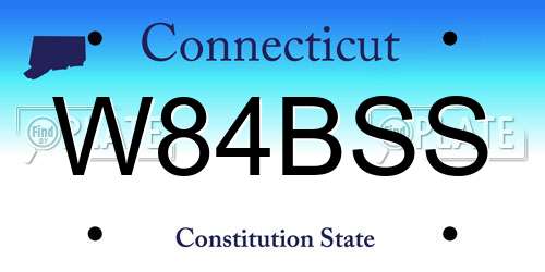 W84BSS Connecticut License Plate