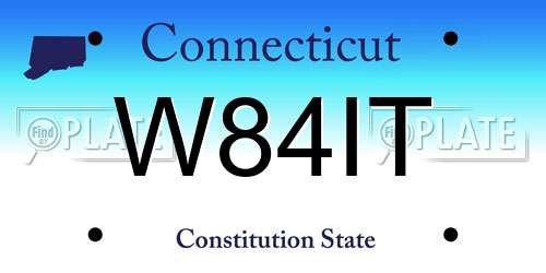 W84IT Connecticut License Plate