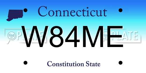 W84ME Connecticut License Plate