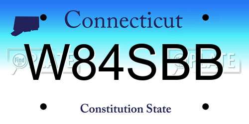 W84SBB Connecticut License Plate