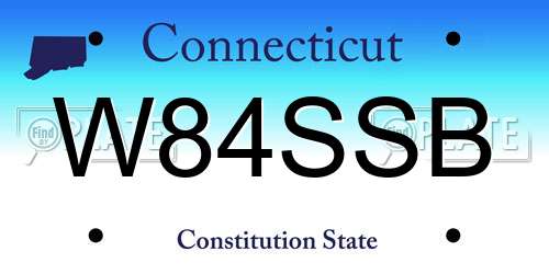 W84SSB Connecticut License Plate