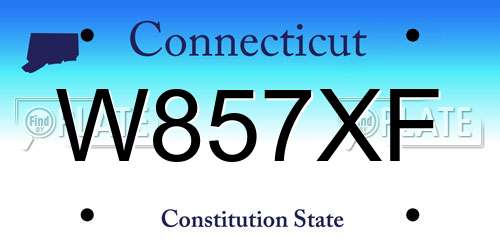 W857XF Connecticut License Plate