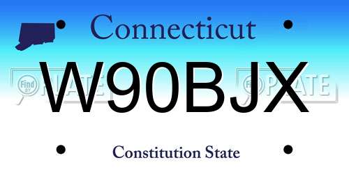 W90BJX Connecticut License Plate