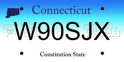 W90SJX Connecticut License Plate