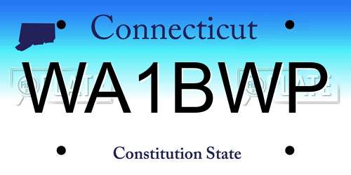 WA1BWP Connecticut License Plate
